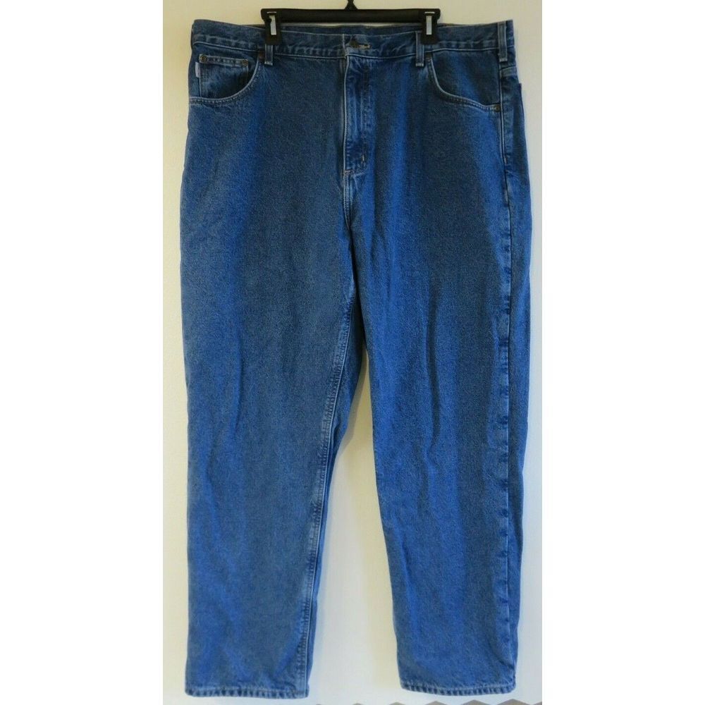 Mens Carhartt Blue Jeans Size 42x32 B172 DST Flannel Lined Pants New Without Tag